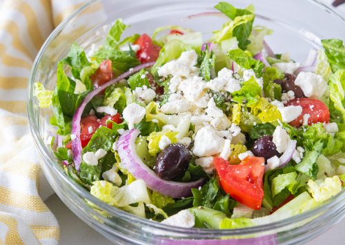 Greek Salad with Rubies Sweet Red Onions | RealSweet Onions